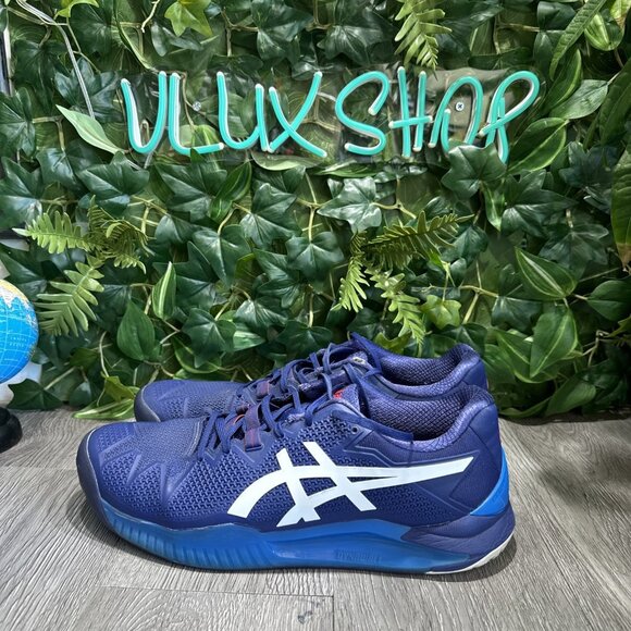Asics Gel Resolution 8 Clay Tennis Shoes Mens Size 11.5 Blue Pickleball Sneakers main image 7